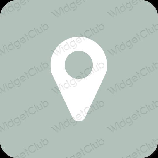 Estetický zelená Map ikony aplikací