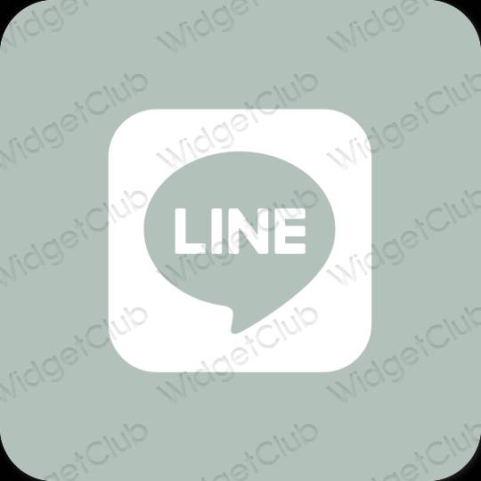 Estetis hijau LINE ikon aplikasi