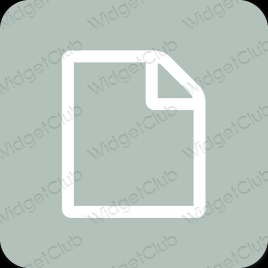 Estetik hijau Notes ikon aplikasi