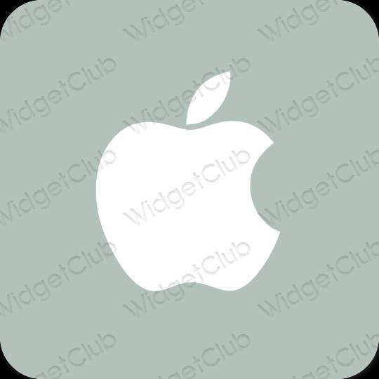 Aesthetic green Apple Store app icons