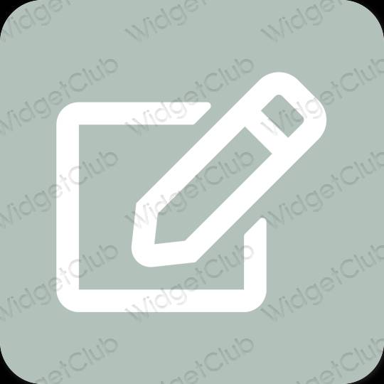 Estetyka Zielony Notes ikony aplikacji