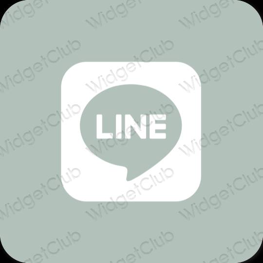 Estetyka Zielony LINE ikony aplikacji
