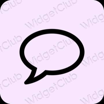 Estético roxo Messages ícones de aplicativos
