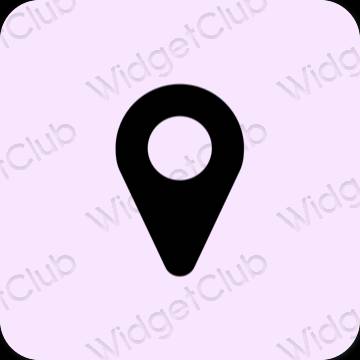 Æstetisk lilla Map app ikoner