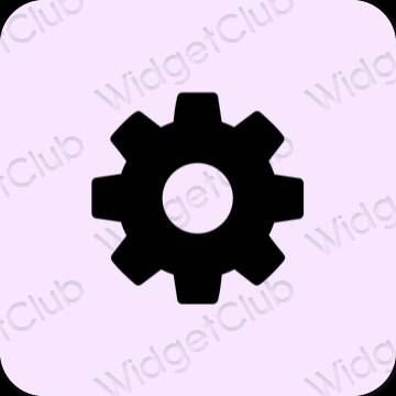 Estetyka fioletowy Settings ikony aplikacji