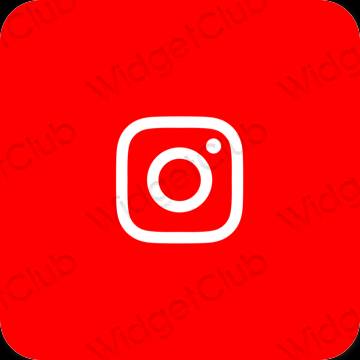 Esteetiline punane Instagram rakenduste ikoonid