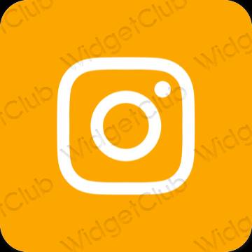 Estetyka Pomarańczowy Instagram ikony aplikacji