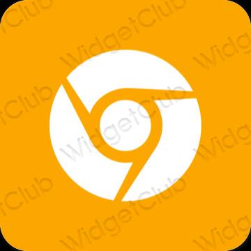 Estetico arancia Chrome icone dell'app