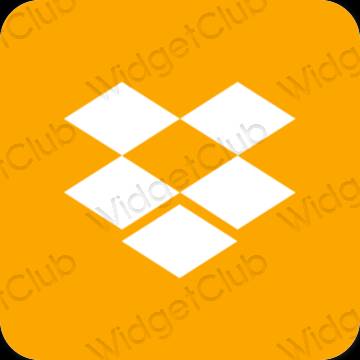 Aesthetic orange Dropbox app icons