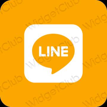 Aesthetic orange LINE app icons