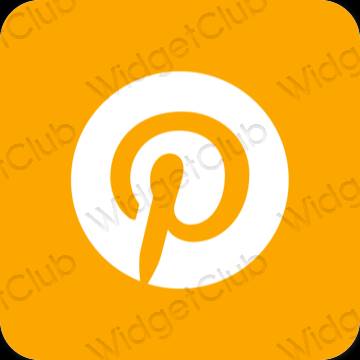 Estetické oranžová Pinterest ikony aplikácií
