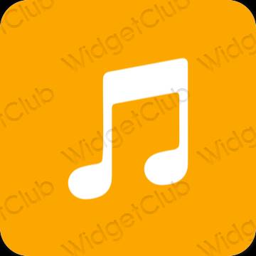 Stijlvol oranje Music app-pictogrammen