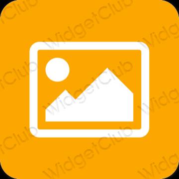 Естетичен оранжево Photos икони на приложения