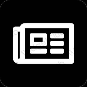 Estetyka czarny Files ikony aplikacji