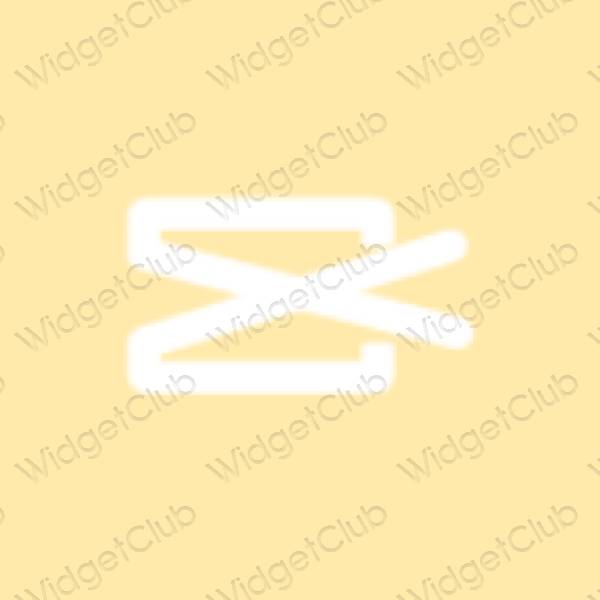 Estetyka żółty CapCut ikony aplikacji