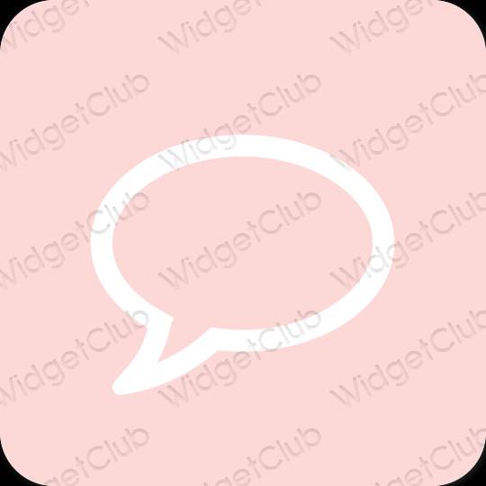 Estetsko pastelno roza Messages ikone aplikacij