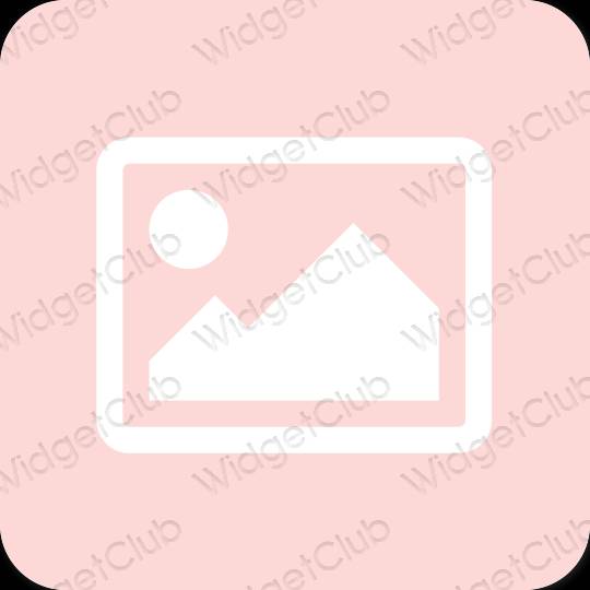 Estetik merah jambu pastel Photos ikon aplikasi
