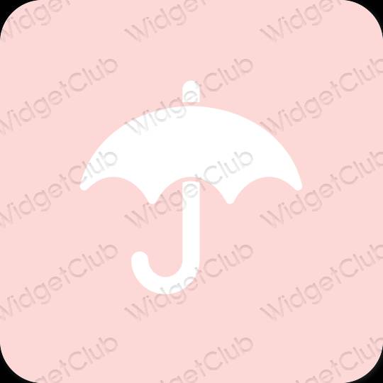 Stijlvol pastelroze Weather app-pictogrammen