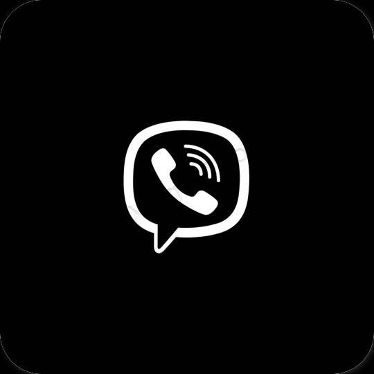 Estetické čierna Phone ikony aplikácií