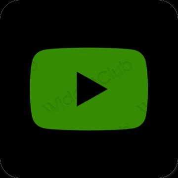 جمالي لون أخضر Youtube أيقونات التطبيق