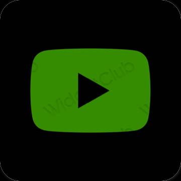 Aesthetic green Youtube app icons