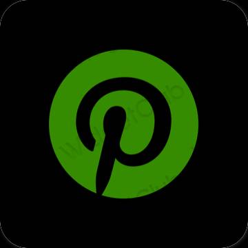 Ästhetisch Schwarz Pinterest App-Symbole