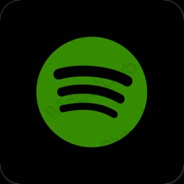 אֶסתֵטִי שָׁחוֹר Spotify סמלי אפליקציה