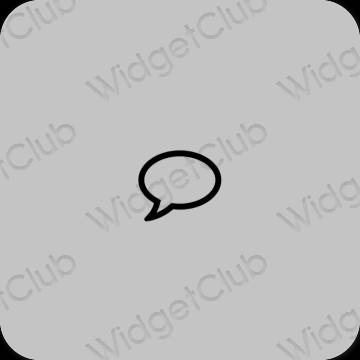 Estetyka szary Messages ikony aplikacji