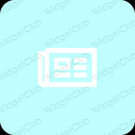 Estetsko pastelno modra Books ikone aplikacij