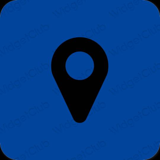 Aesthetic blue Google Map app icons
