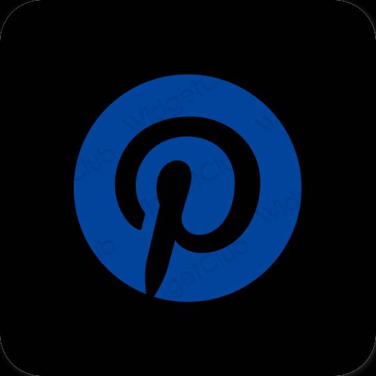 Estetisk svart Pinterest app ikoner