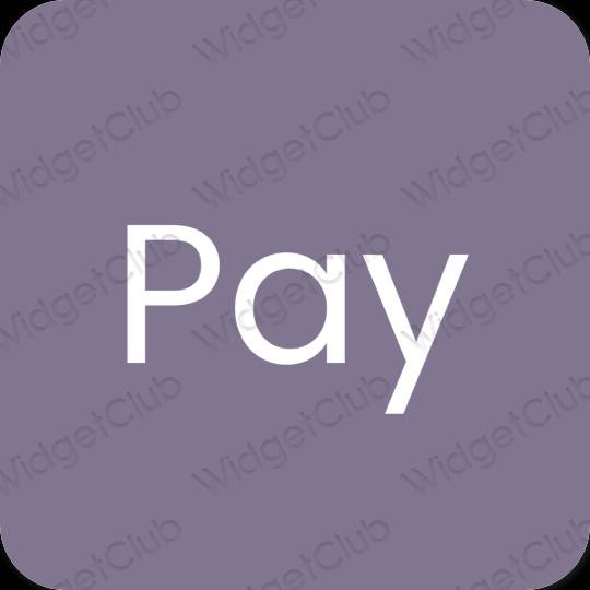 Естетичен лилаво PayPay икони на приложения