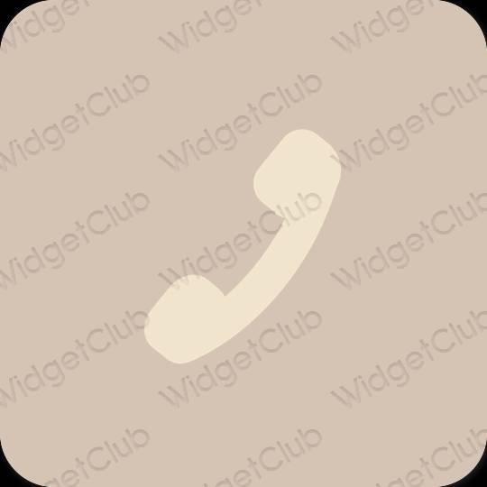 Estetyka beżowy Phone ikony aplikacji