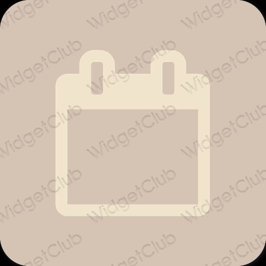 Æstetisk beige Calendar app ikoner