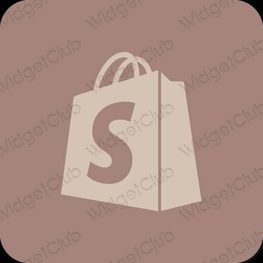 Esthétique brun Shopify icônes d'application