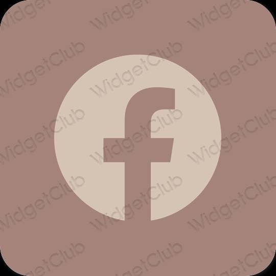 Estetický hnědý Facebook ikony aplikací