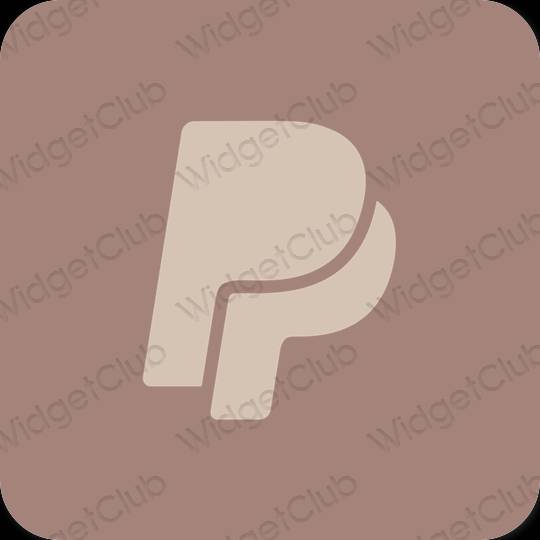 Estetisk brun Paypal app ikoner