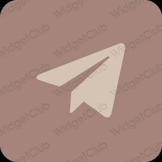 Estético marrón Telegram iconos de aplicaciones