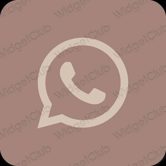 审美的 棕色的 WhatsApp 应用程序图标