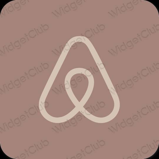 Estetický hnědý Airbnb ikony aplikací