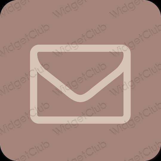 Estetický hnědý Mail ikony aplikací