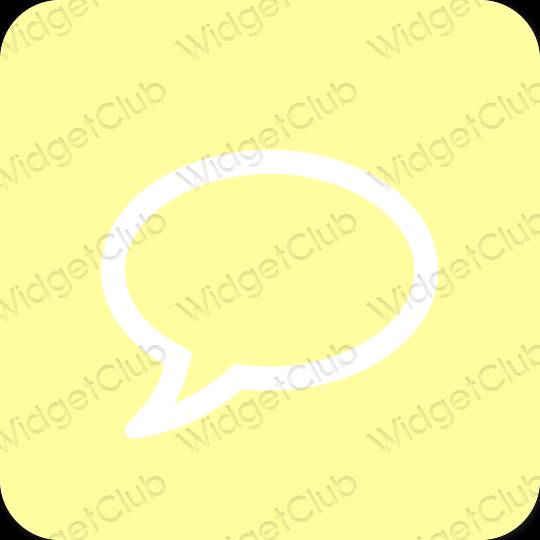 Естетичен жълто Messages икони на приложения