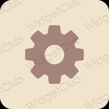 Estetico beige Settings icone dell'app