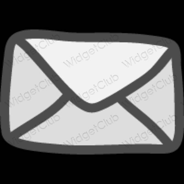 Estético gris Mail iconos de aplicaciones