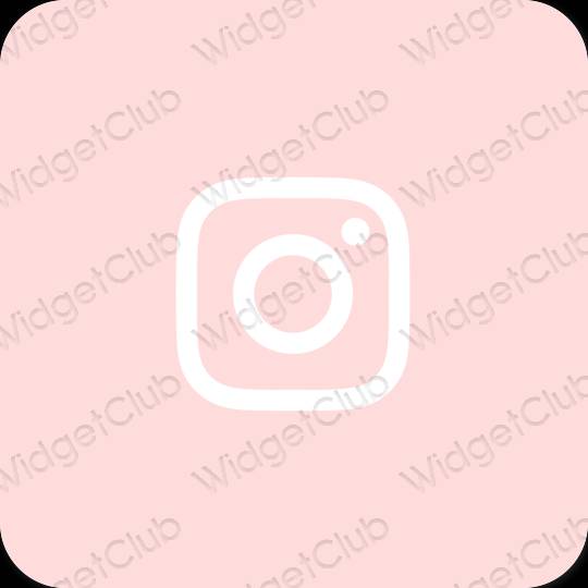 Ესთეტიური პასტელი ვარდისფერი Instagram აპლიკაციის ხატები
