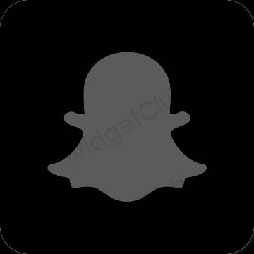 Estetické čierna snapchat ikony aplikácií