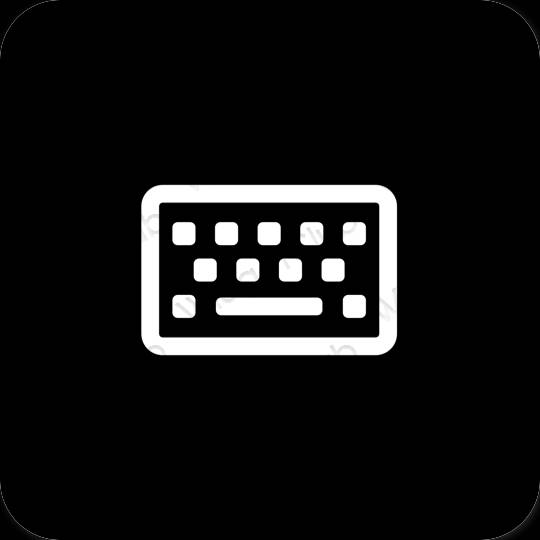 미적인 검은색 Simeji 앱 아이콘