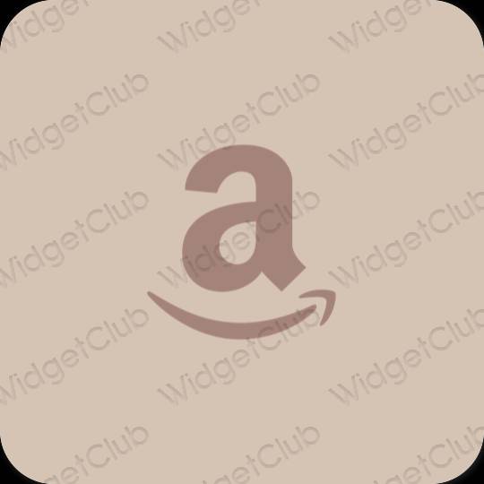 审美的 浅褐色的 Amazon 应用程序图标