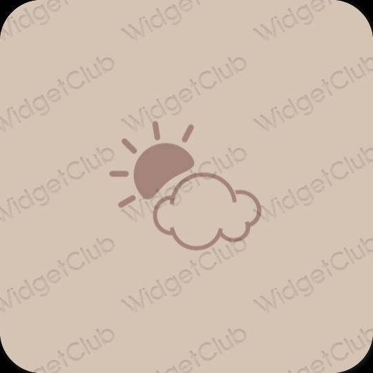Aesthetic beige Weather app icons