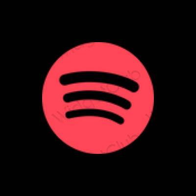 Естетски црн Spotify иконе апликација